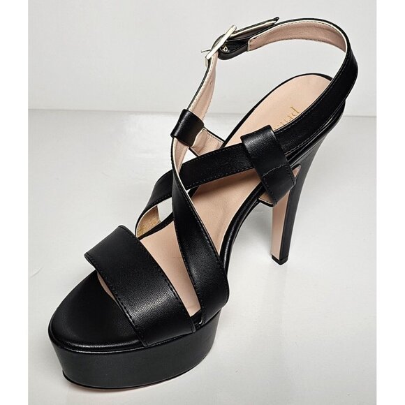 PRIMADONNA COLLECTION WOMEN EURO SIZE BLACK CRISS CROSS STRAPS NEW BOX 00313 - Picture 8 of 12